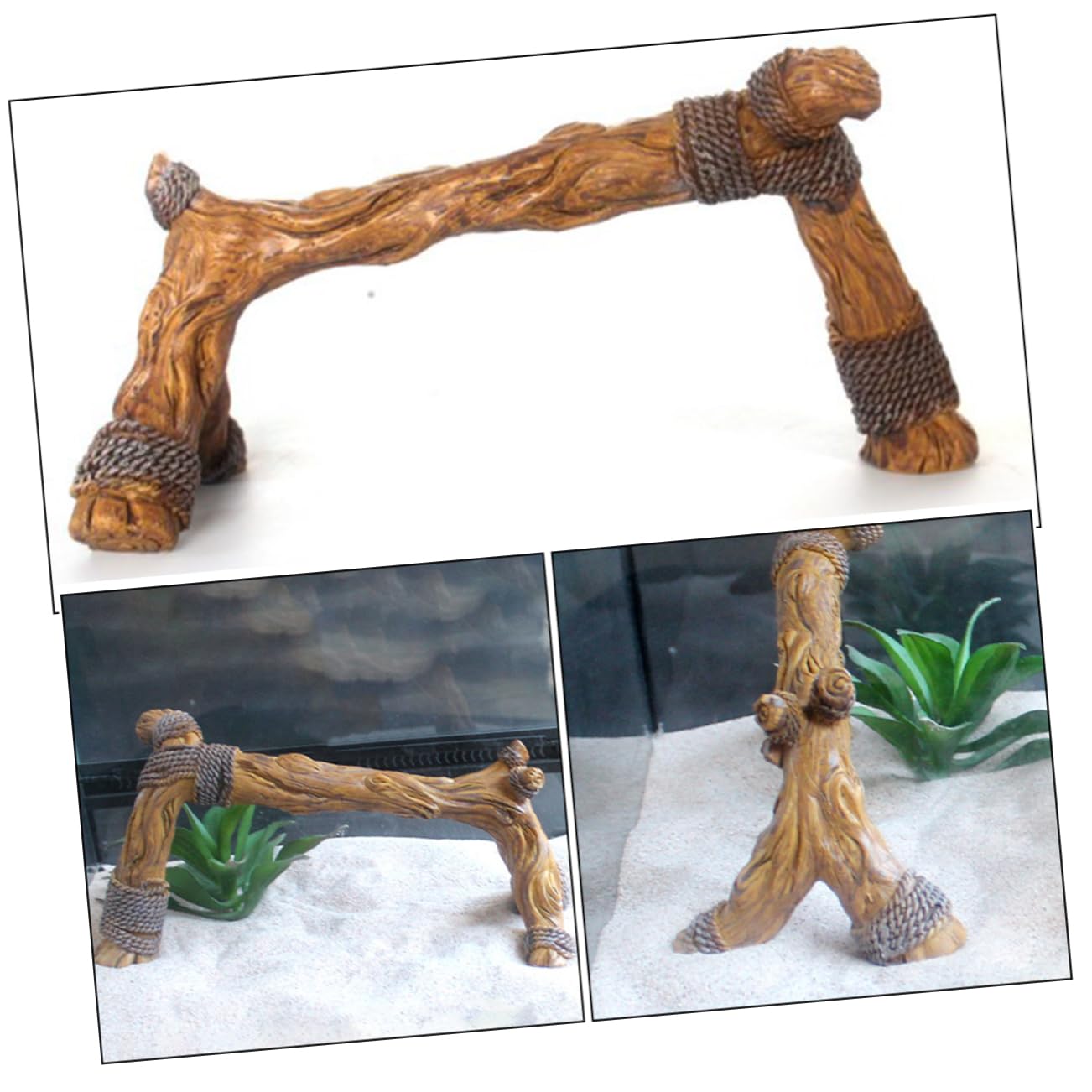 Levemolo Reptile Climbing Decorative Branches Realistic Tortoise Plants for Reptile Enclosure Accessories