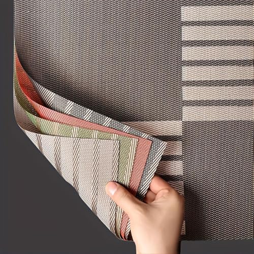 Image of YELONA Placemats Set of 6, Heat-Resistant Woven Vinyl Table Mats, Non-Slip & Washable Dining Tablemats for Kitchen & Dinner Decor, Zinc Grey (45cm x 30cm)
