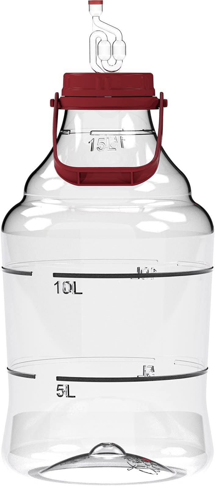 Browin 644315 Unbreakable Balloon - 15 L with Handle, Transparent, Red