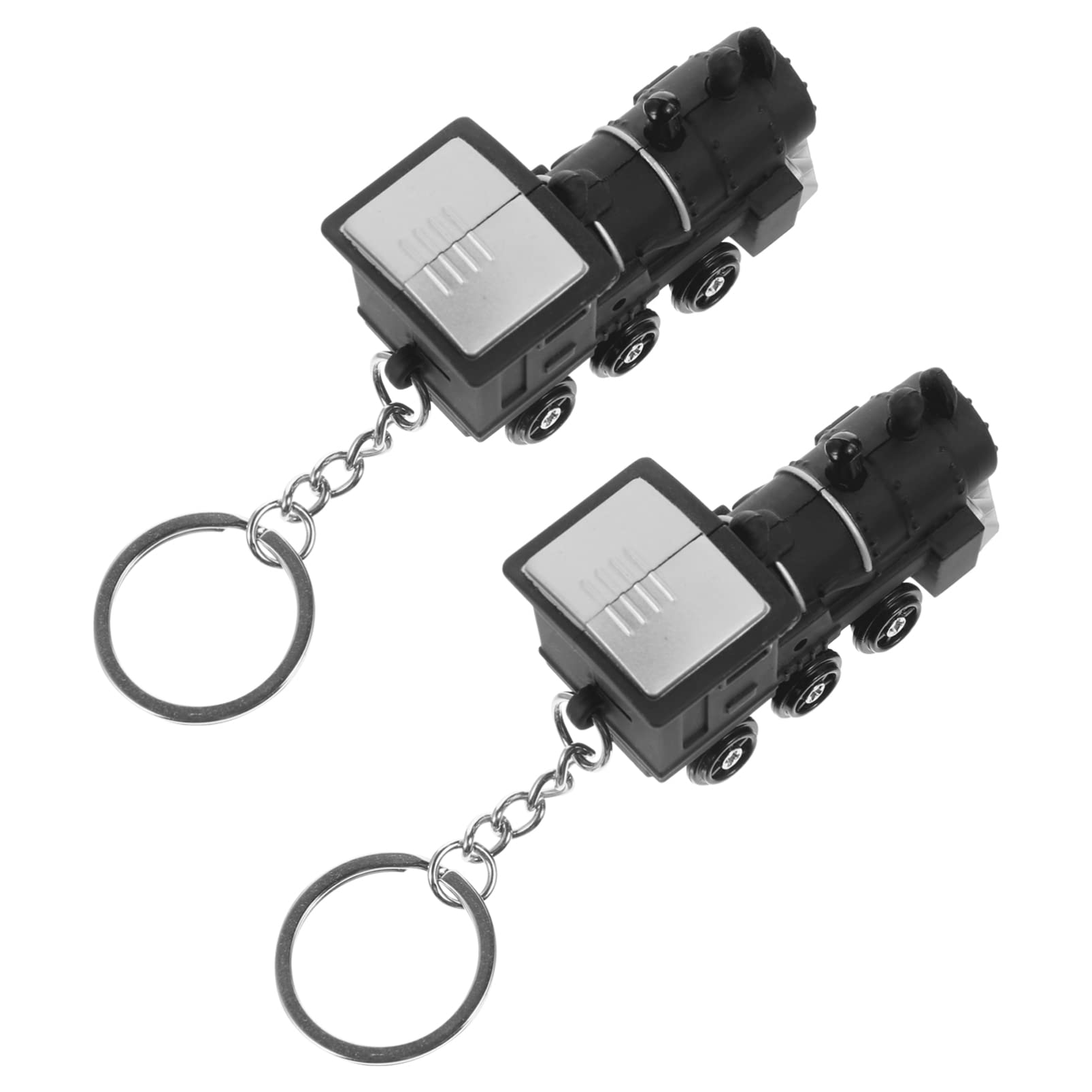 1set Train Shape Led Key Chains with Flashing Lights and Sound Key Rings Unique Decorative Pendants for Car Keys and Accessories