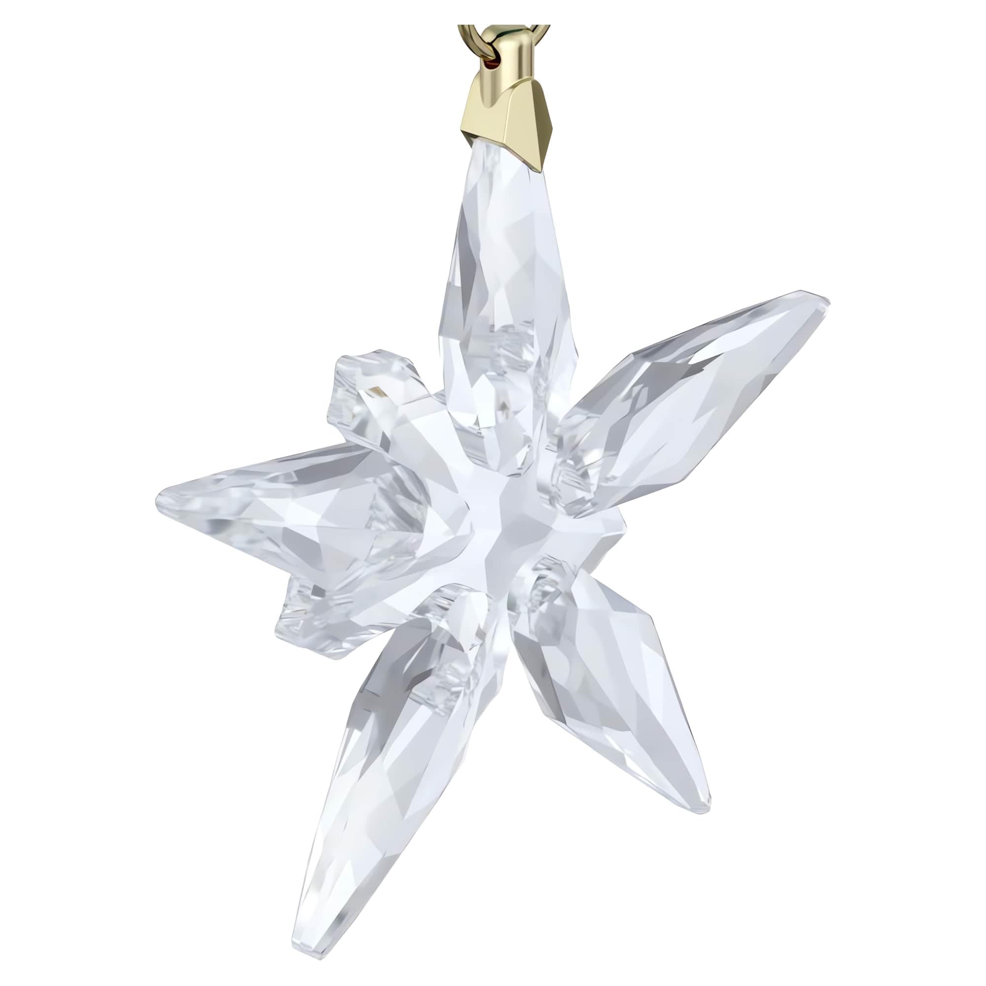 Ornamento Natalizio In Cristallo A Fiocco Di Neve 2025 – Gioiello Per Albero Con Pendente A Goccia E Nastri, 13,5 Cm