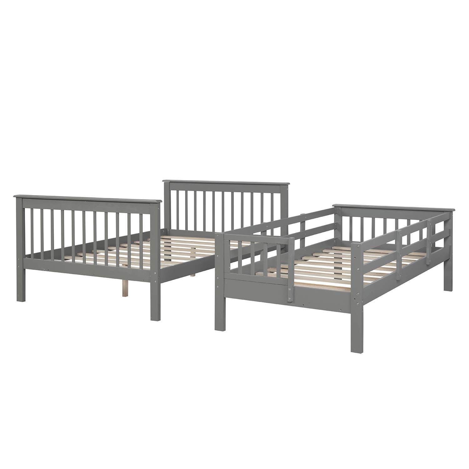 Buy Low Bunk Bed with Staircase, Twin Over Full Bunk Bed with Storage