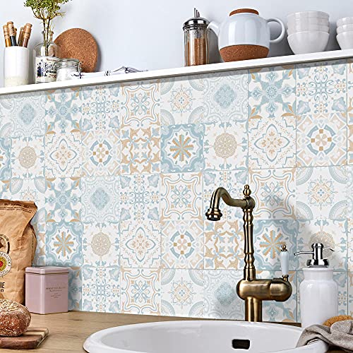 Vinilos Pared Cocina Marruecos Celeste Vinilo Adhesivo Cenefas Adhesivas Baño Cocina Azulejos Decorativos Adhesivos Ba?o… - Imagen 3