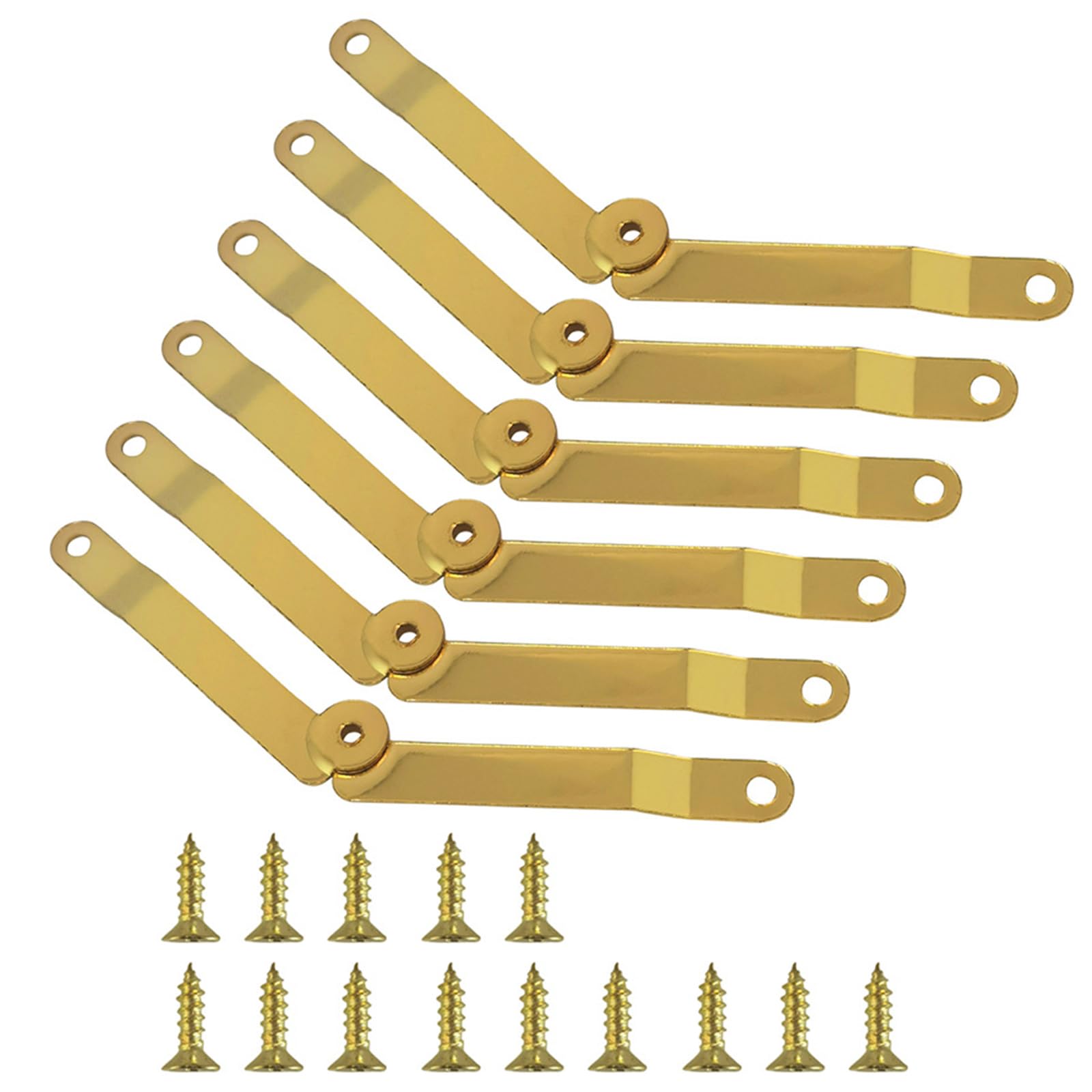 Tertioi Multicolor 6 Elegant Gold Folding Hinges Gold Finish Hinges Upgrade Home Cabinet & Jewelry Box Reinforced Hinge Brackets