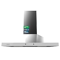 Cecotec Cappa Aspirante Piramidale 70 cm Bolero Flux PT 704400 Inox A+++. Vetro Frontale Bianco, Aspirazione 449,5 m³, h, Controllo Touch Invisibile, Funzione Booster, Filtri Lavabili, Classe A+++