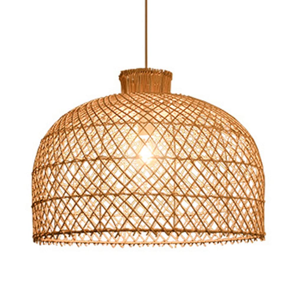 LYMSXAZOU Japanese Pastoral Pendant Light personality Rattan Chandelier Nostalgic Creative Hanging Lamp Simple Vintage Chandeliers Chinese Style LampShade For Farmhouse Dining Room Kitchen