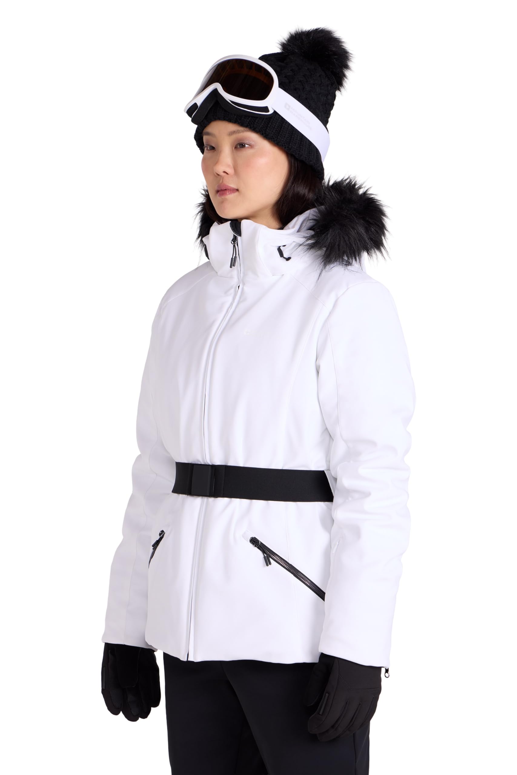 Mountain Warehouse Women's White Swiss Recco Ski Jacket -Padded, Snowproof, Breathable, Extra Ventilation - Best For Winter Skiing, Sports, Walking Size 14
