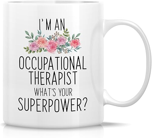 Retreez Taza divertida para terapeuta ocupacional, regalo de terapia ocupacional, graduación, estudiante, taza de café de cerámica de 11 onzas,