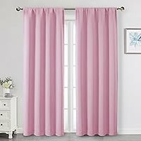 Vista 17 de Cortinas opacas para dormitorio, sala de estar, juego de 2 paneles de 54 pulgadas de largo, cortinas de oscurecimiento de habitación con aislamiento