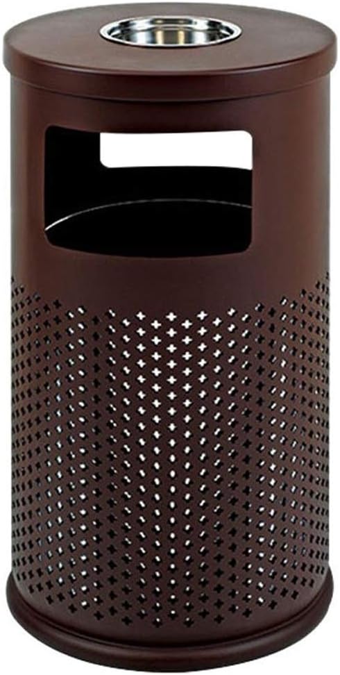 Waste Bins,Outdoor Ashtray Indoor and Outdoor Trash Cans Trash Can Outdoor Large Recyclibin Cylindrical, Suitable for Park School Public Areas Outdoor Recyclibin/Brown/a