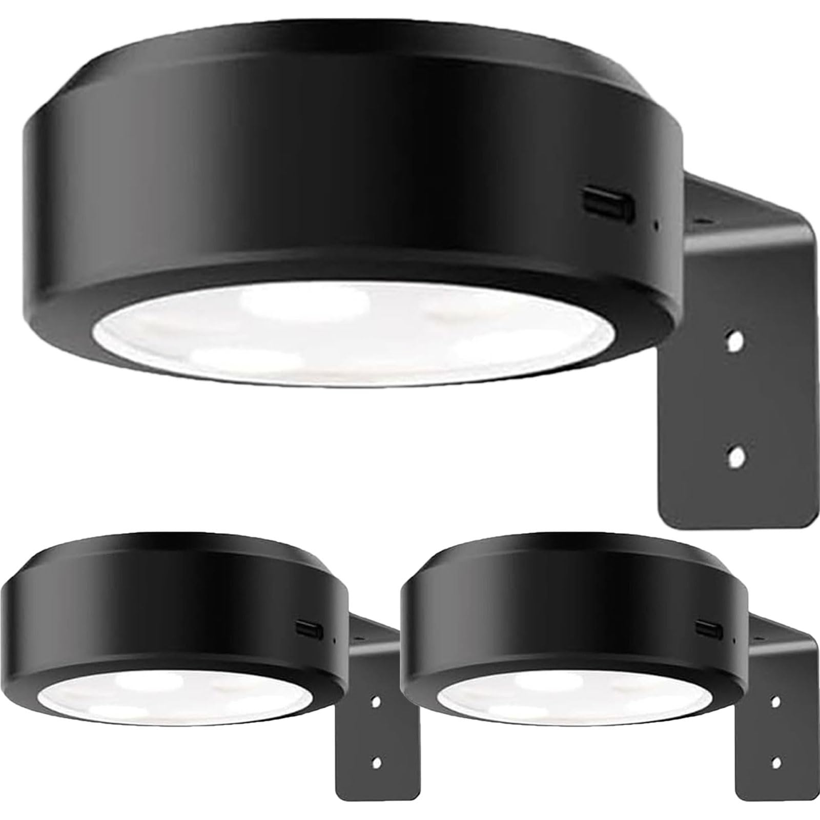 Bezprzewodowe lampki do zdjęć na ścianę, bez wiercenia, na baterie, magnetyczne światło LED z 13 kolorami RGB, regulowana jasność, zdalne sterowanie timerem, czarne, zestaw 3 szt