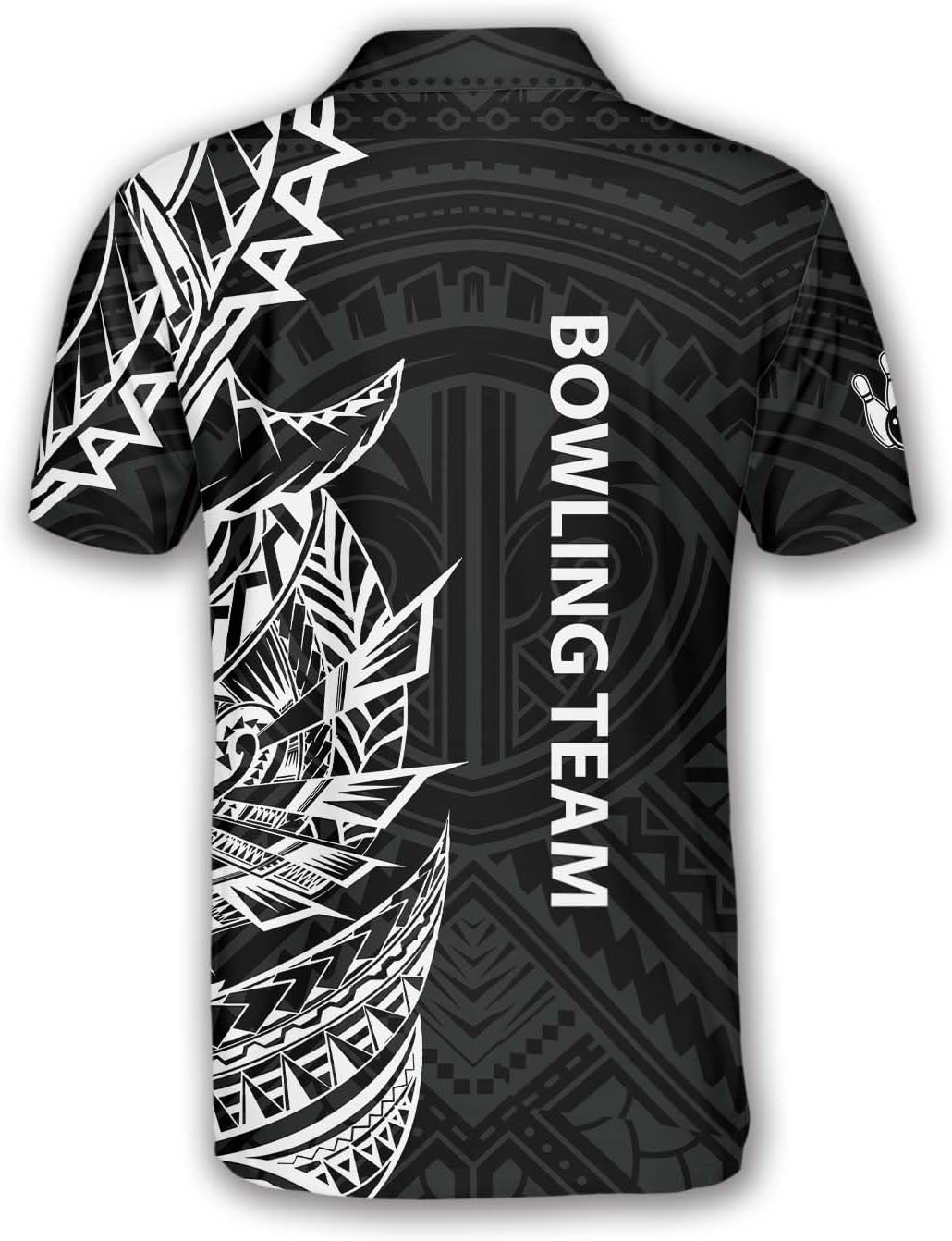 Custom Bowling Shirt, Bowling Team Polo Shirt Tribal Pattern, Sizes: S-5XL