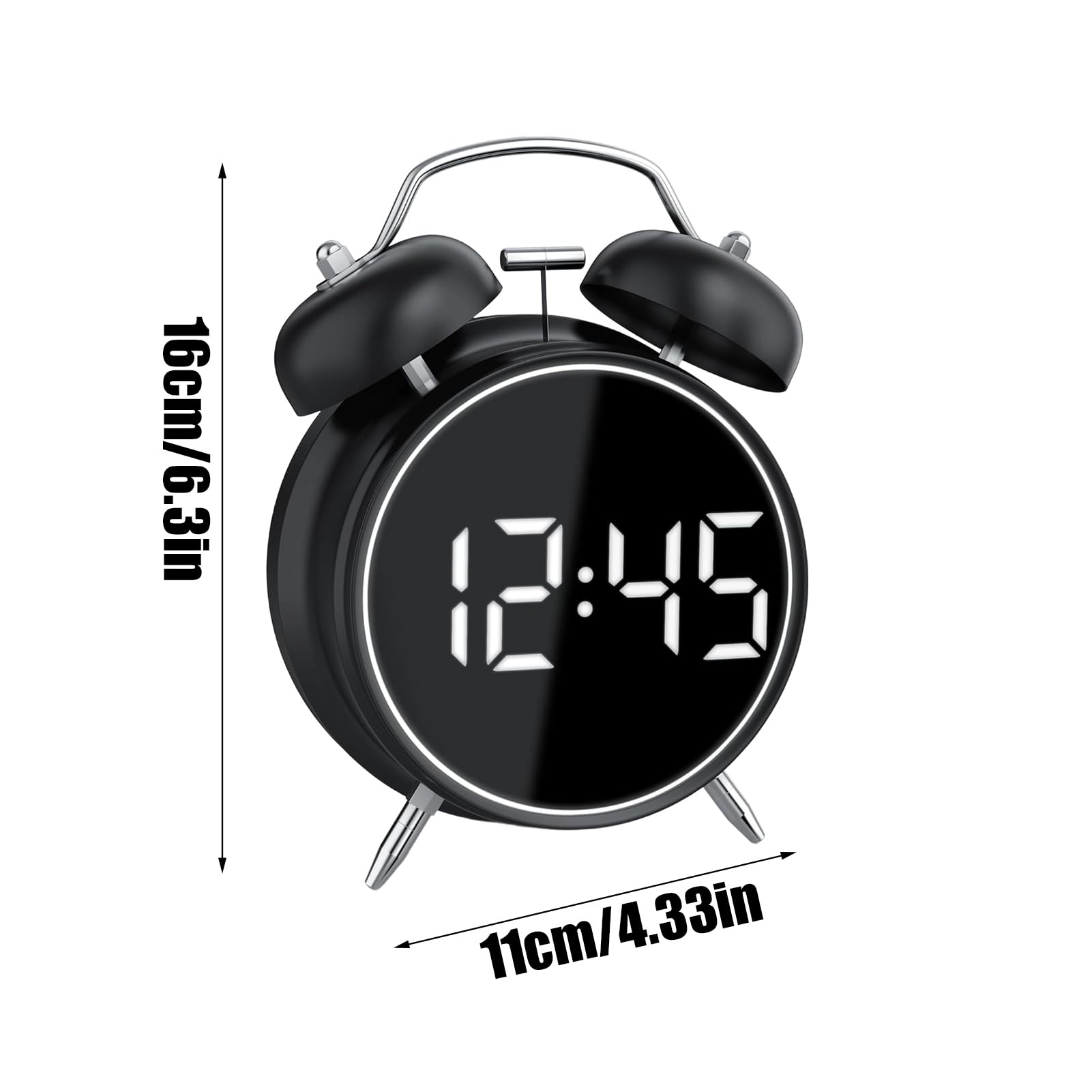 Orologio sveglia per , volume extra alto, luce analogica, doppia