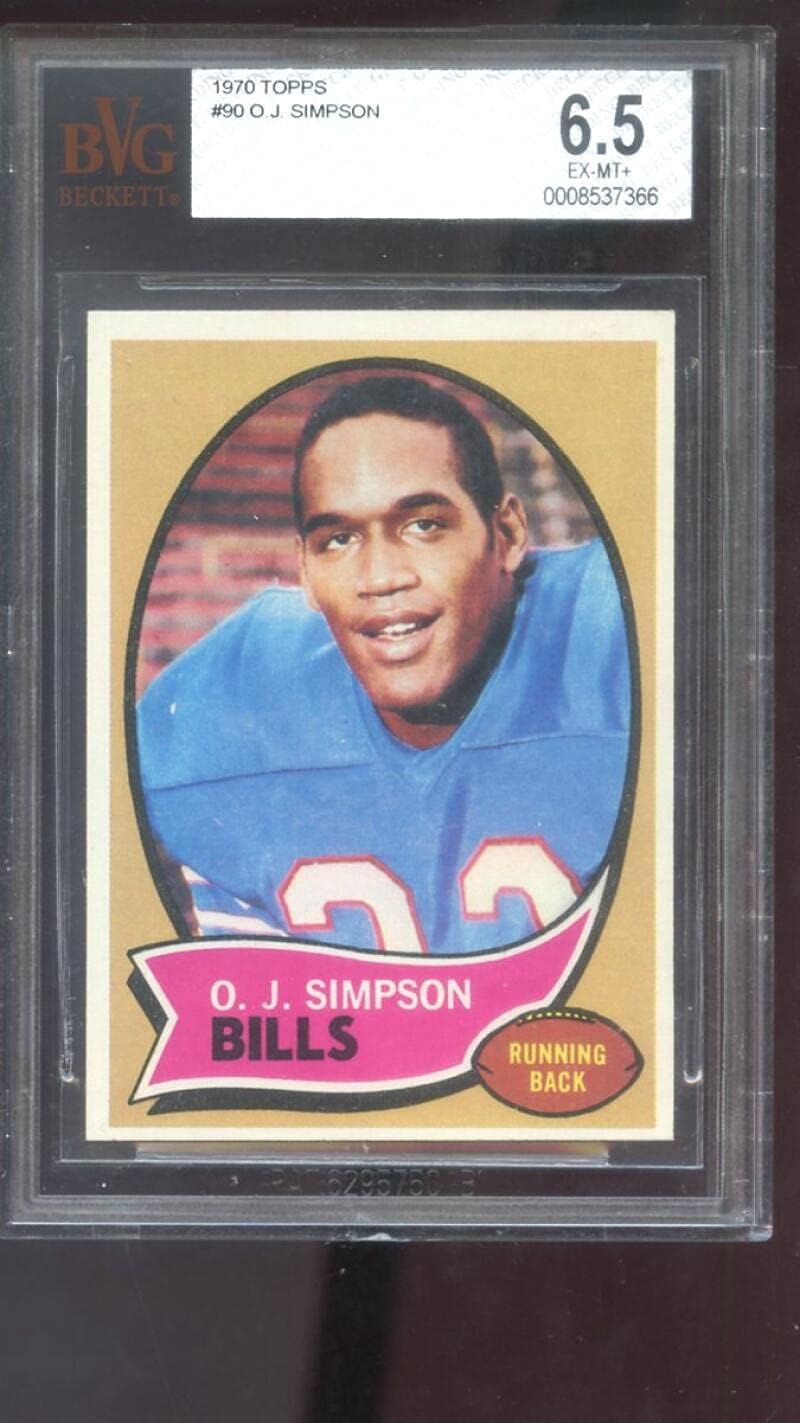 1970 Topps #90 O.J. Simpson O J OJ ROOKIE RC BVG BGS 6.5 Graded Football Card