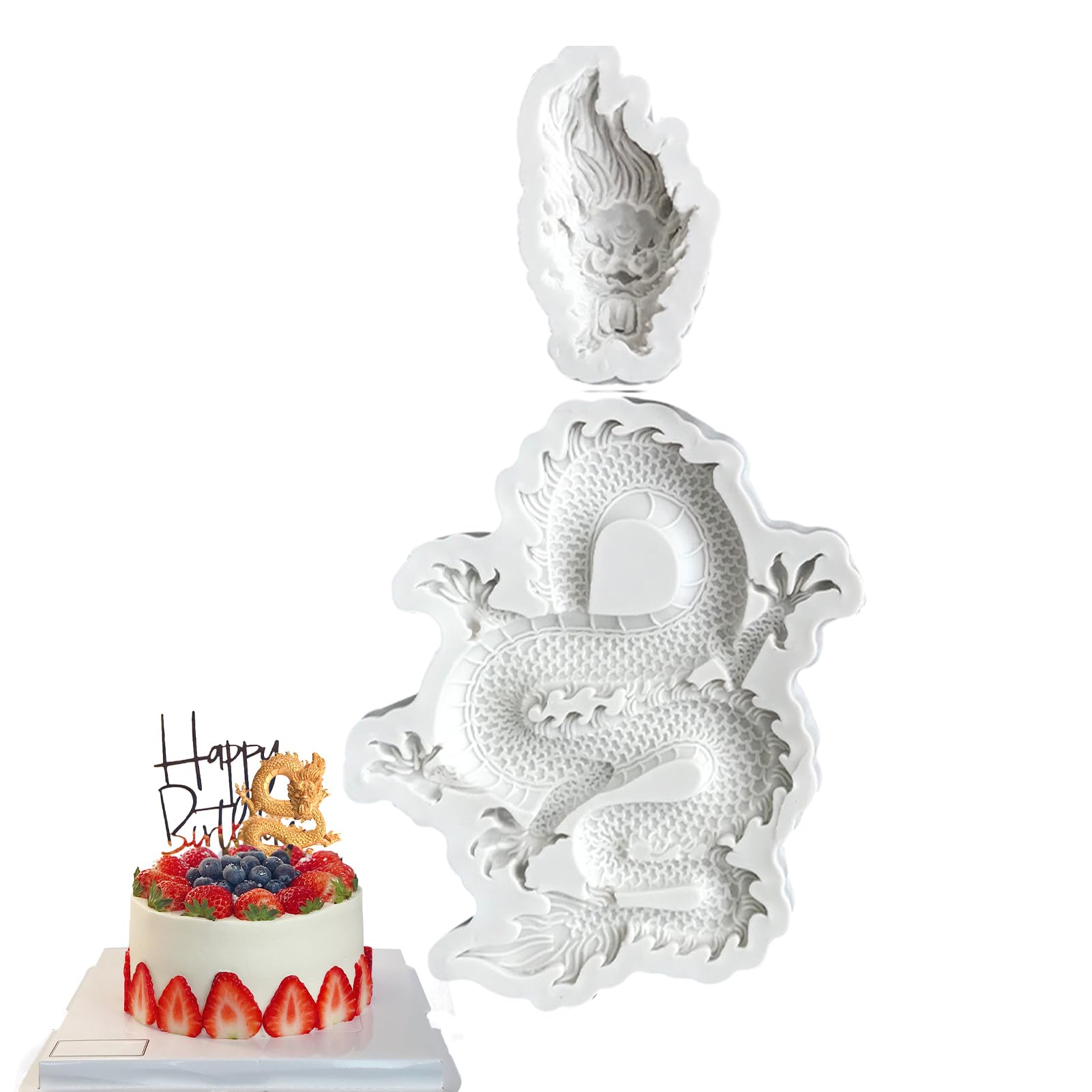 Moule Dragon En Silicone Pour Résine, Chocolat, Mousse - Déco Gâteau, Fondant, DIY | Création Dessins Dragon