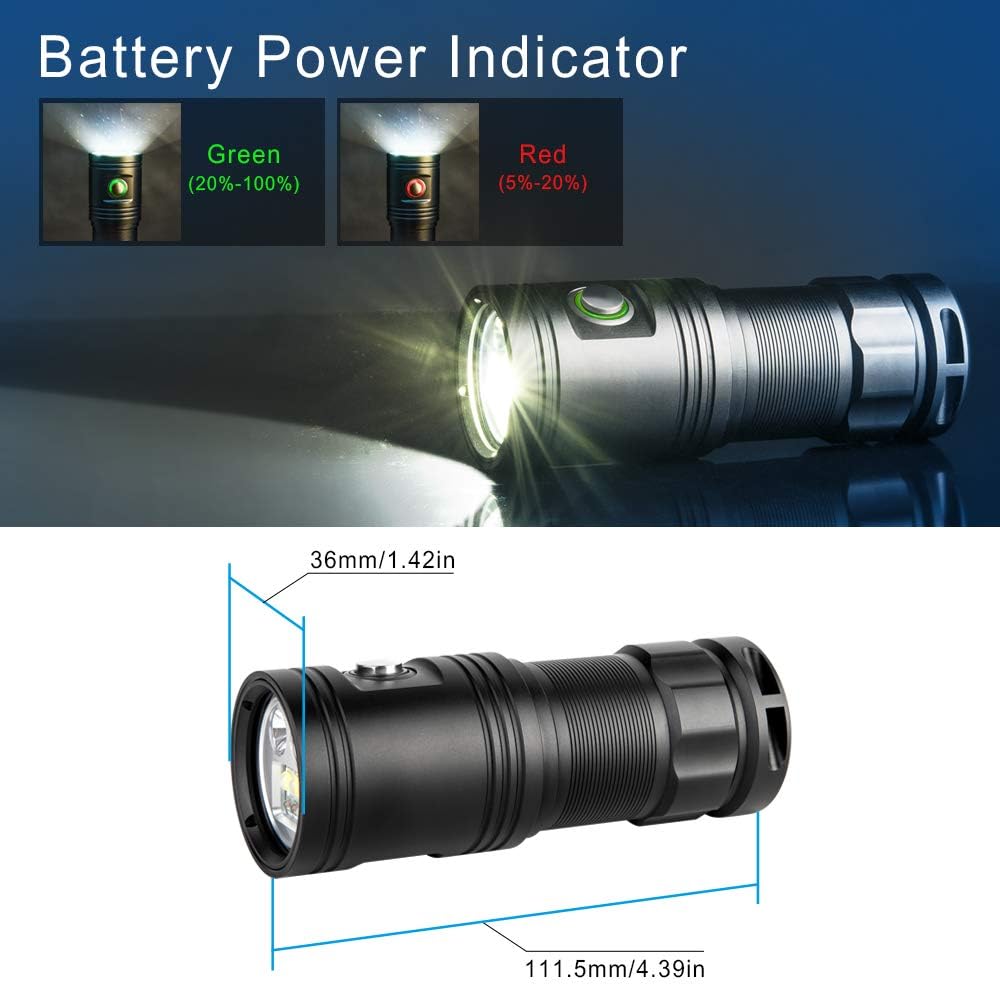 TrustFire DF30 150 Degree Diving Photography Video Flashlight 2350 Lumen Underwater Camera Dive Light with 32650 Rechargeable Battery: Sports & Outdoors