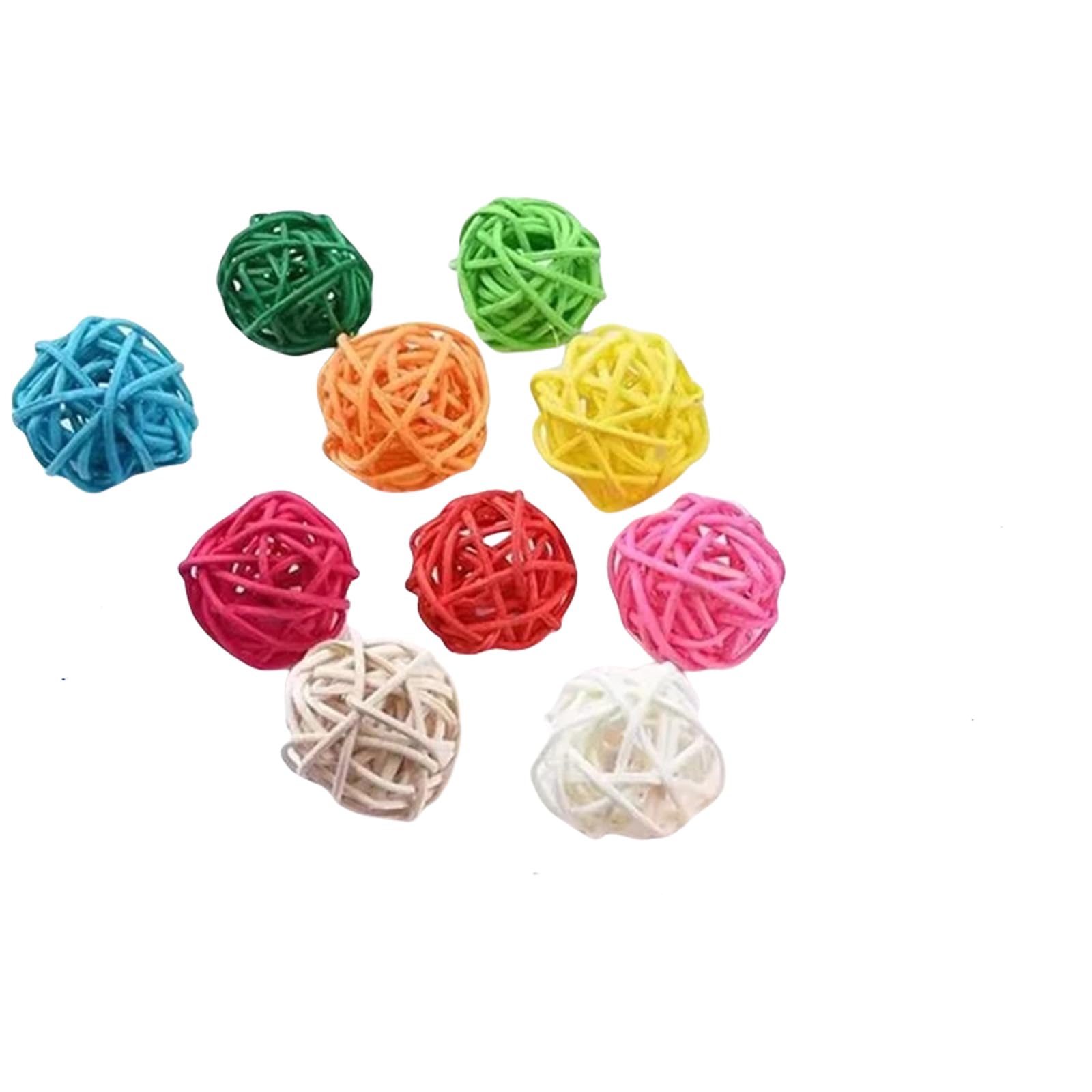 hogtnd Decorative Hanging Rattan Ball for Bird Cages, Natural Materials, Chew Toys for Parrot Exercises and Entertainment, Natural Rattan Bird Toy