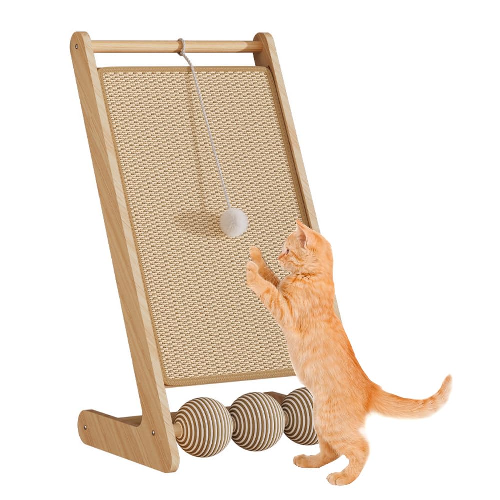 SINBINTA Sisal Cat Scratcher Ramp (with Toy Ball)