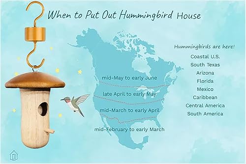 Miniatura 7 de 2 piezas de casa de colibrí 2023 nueva casa de pájaros de madera con colgante para casa de pájaros, casa de colibrí de madera con comedero para