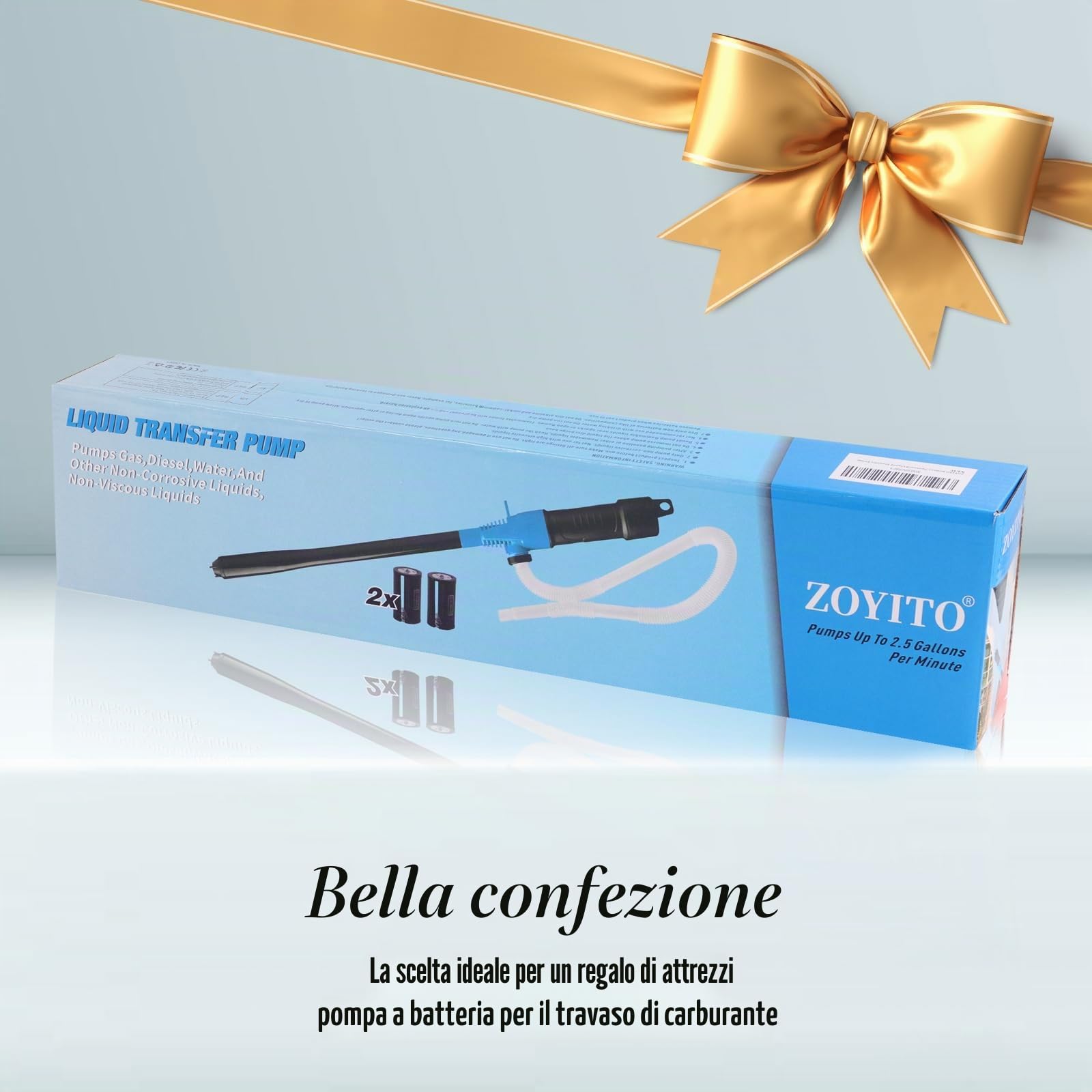 Pompa di trasferimento liquido a batteria, pompa fino a 9 litri al minuto, pompa elettrica a sifone liquido, pompa portatile multifunzione per carburante, olio, acqua, gas, acquario