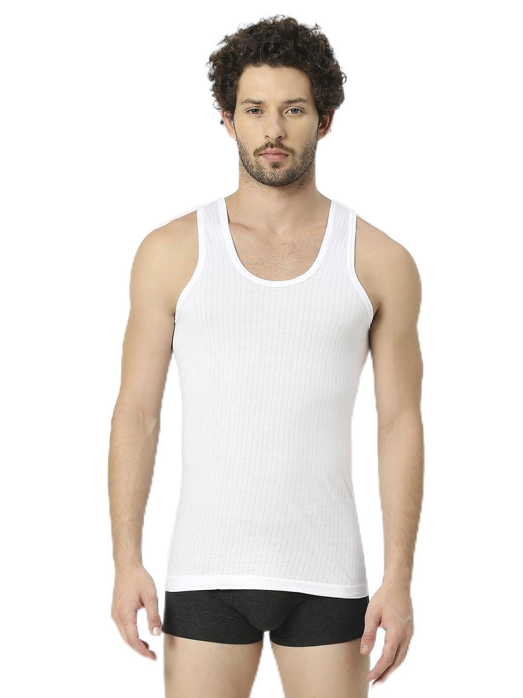 vip Frenchie Men's Elite Cotton Rib White Vest-picture-36