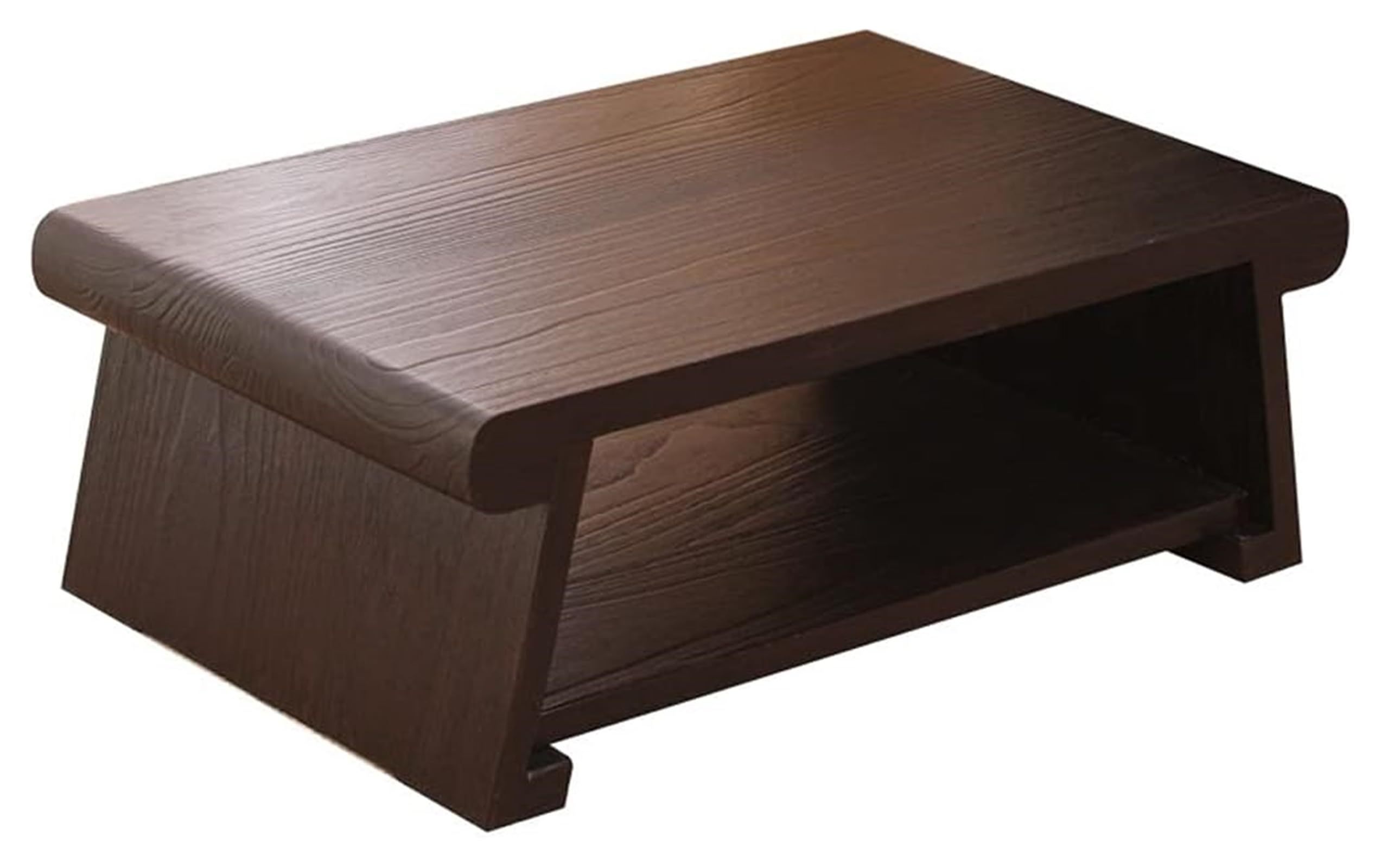 Table Tatami Basse Japonaise Pliante 2 Niveaux avec Étagère Noire 60cm