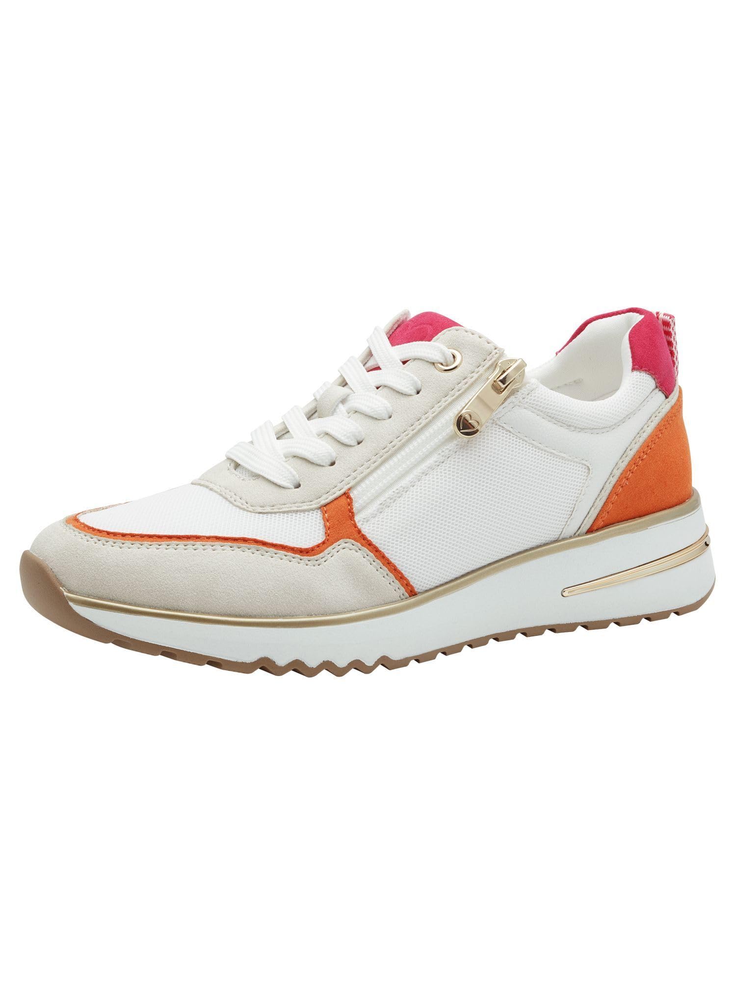 MARCO TOZZI Women's 2-23754-44 Trainers, White Pink, 8.5 UK