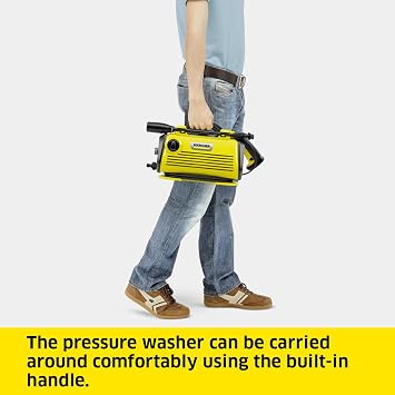 Kärcher K 3 Horizontal pressure washer, pressure: max. 120 bar, flow rate: 380 l/h, area performance: 25 m²/h, water filter, weight: 3.7 kg, high-pressure hose and gun, spray lance, dirt blaster