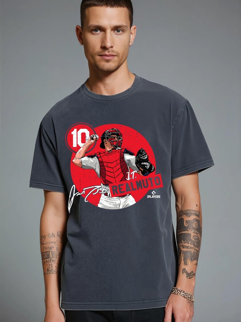 Urban Oversized T Shirts | Vintage Acid Wash Cotton Tops | MLB Baseball Players
