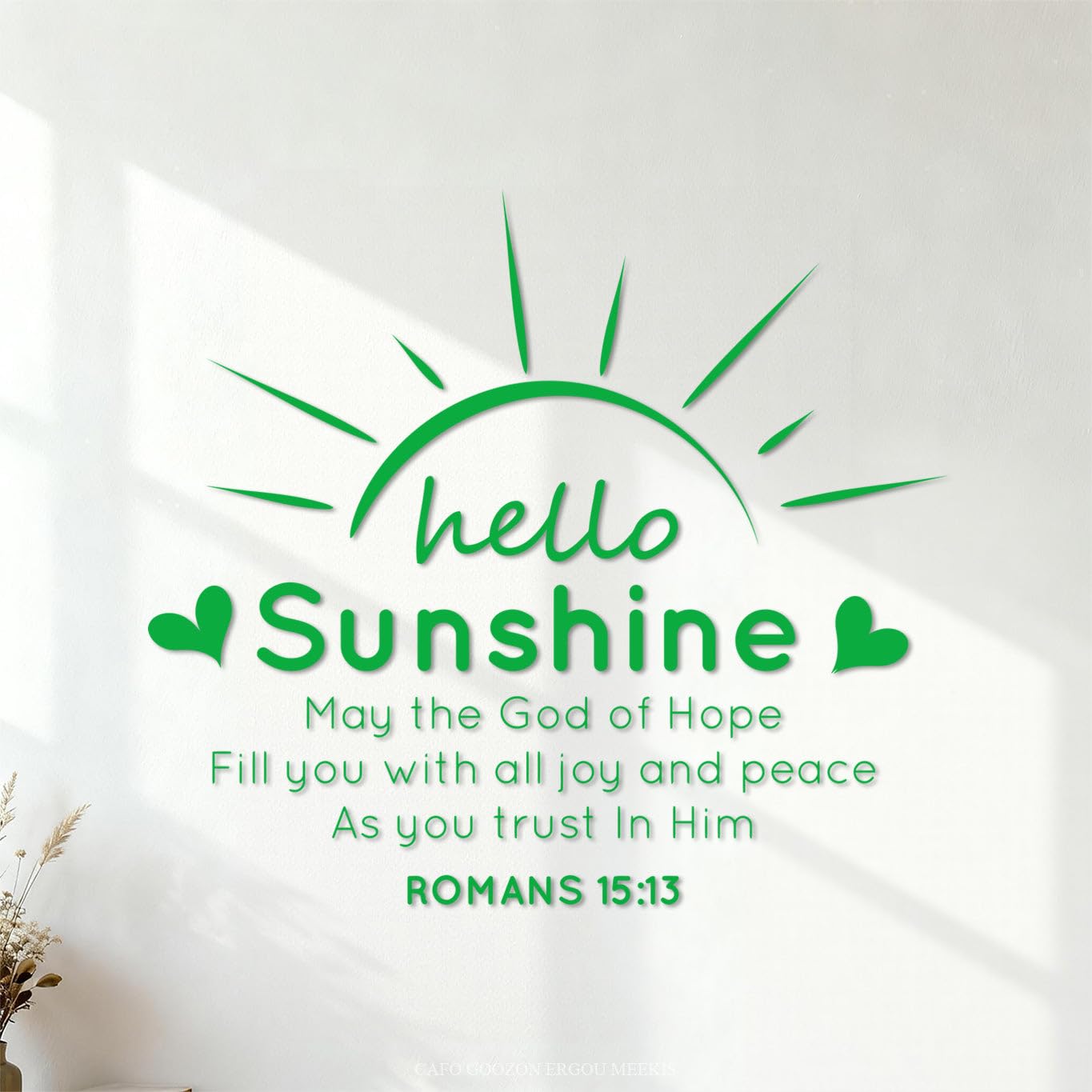 Fine Carving Stickers Bible Verse Christian Faith 68x76.1cm Self Adhesive Green