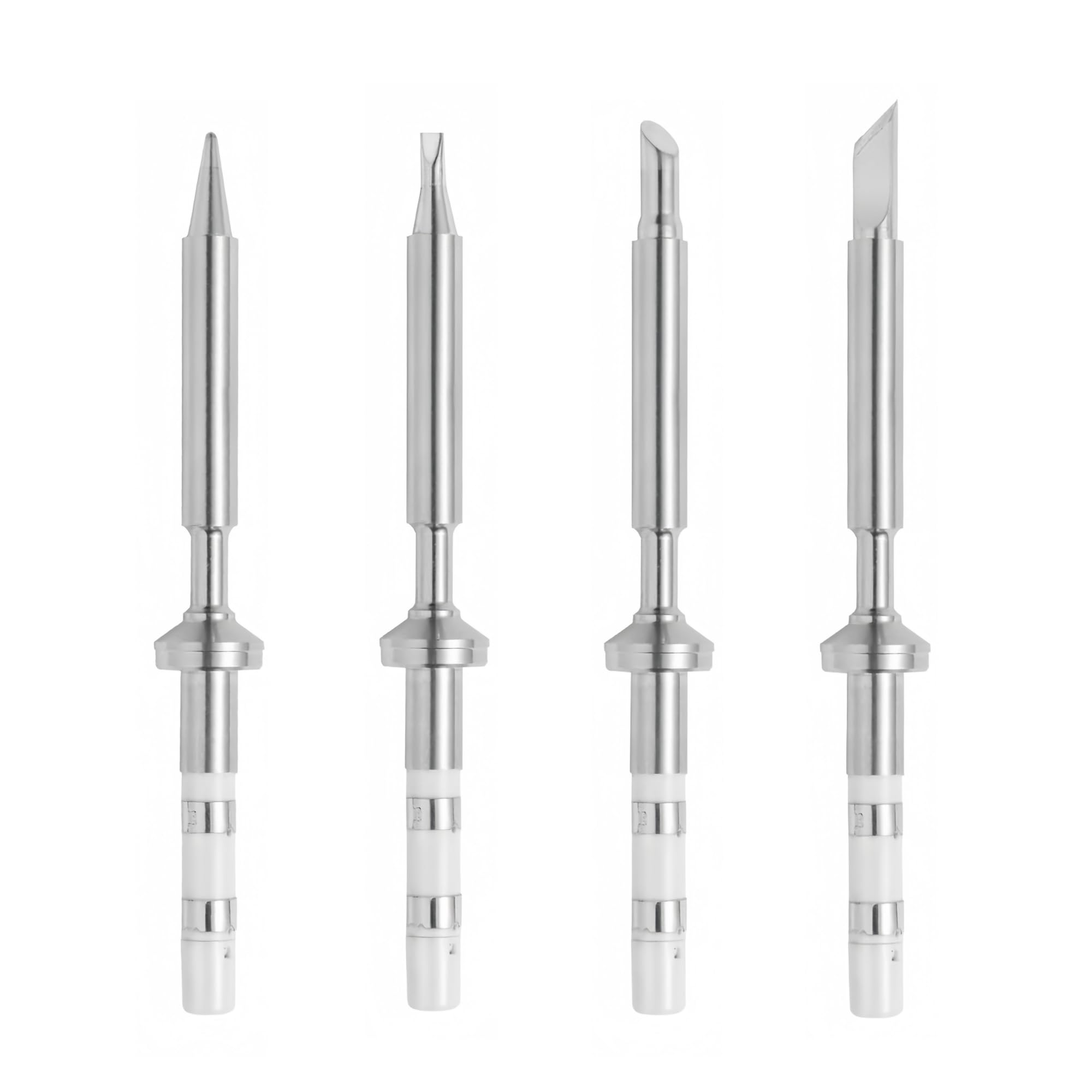 KZU 4PCS Mini Soldering Iron Tips Replacement for PTS200/TS100/TS101 Pencil Soldering Iron, Mini Stainless Steel Soldering Iron Tips, Fast Heat Conduction (ST-B2/C4/K/D24)