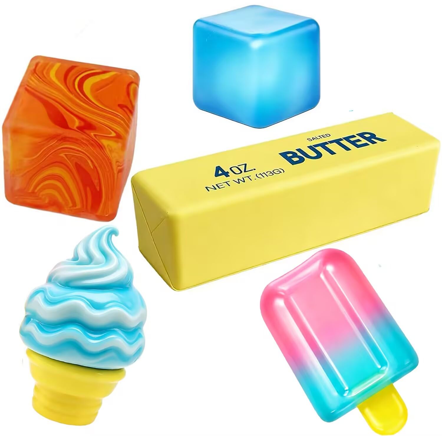 Slow Rising Squishy Toy Set, Sensory Stress-Relief Soft Silicone Toys, Soft and Bouncy Stress-Relief Toys, Anxiety Relief, Cute Soft Silicone Toys, Party Favors