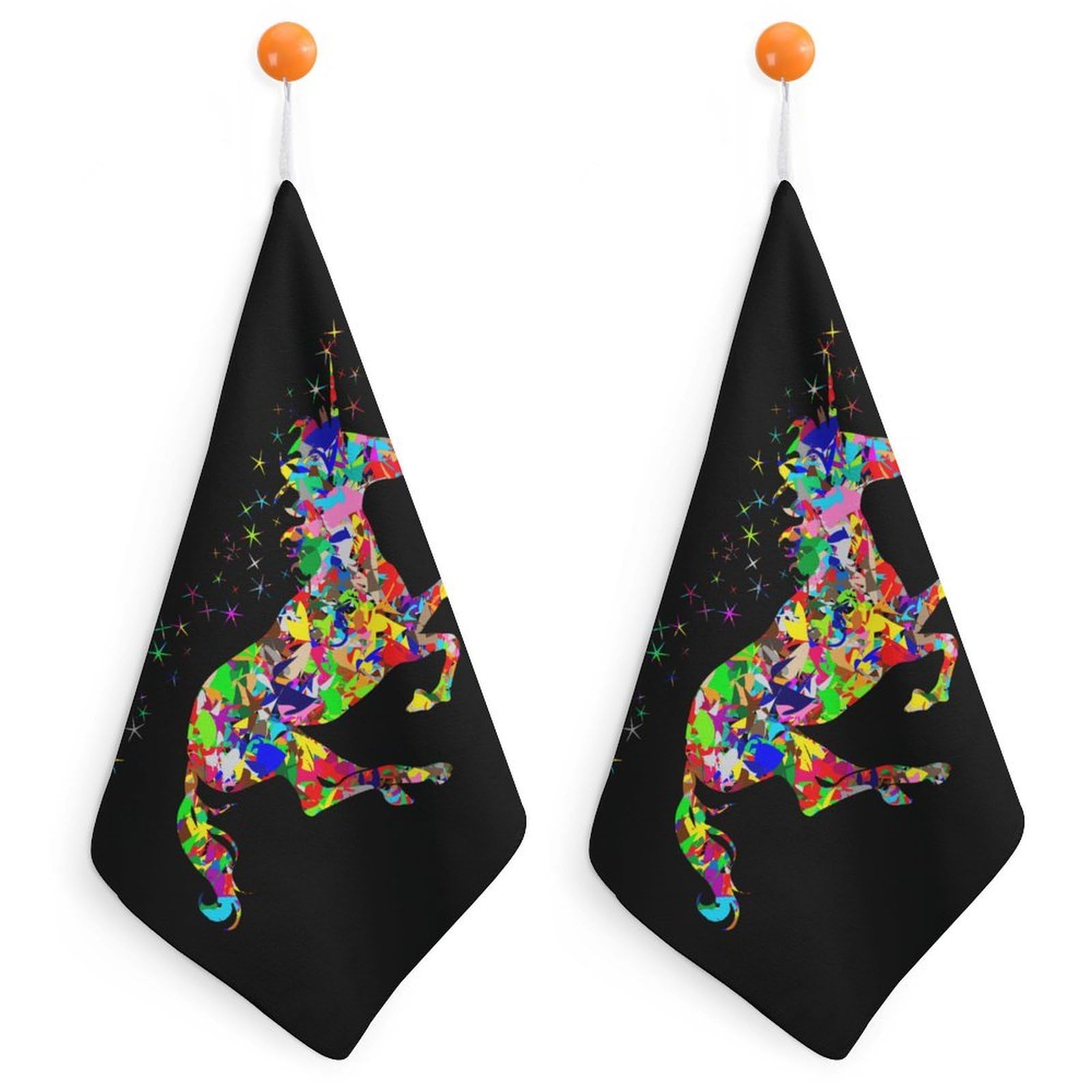 CGSBNGHA Colorful Un-icorns Rainbow Hand Towel Hanging Face Towels Cleaning Cloths Handkerchief for Bathroom Kitchen