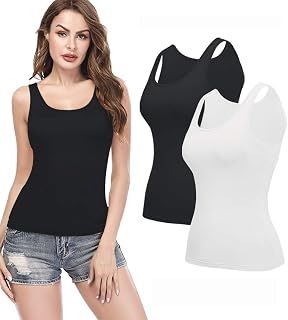 Camisoles for Women with Built in Bra,Basic Yoga Top Layering Tank Top Padded Bra Undershirt(S-3XL) Price In India