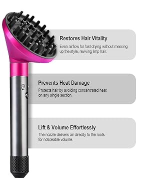 Diffuser attachment compatible with Dyson Airwrap Multi-Styler, Fast Drying, Volumizing, match HS01 HS05 i.d. Fuchsia