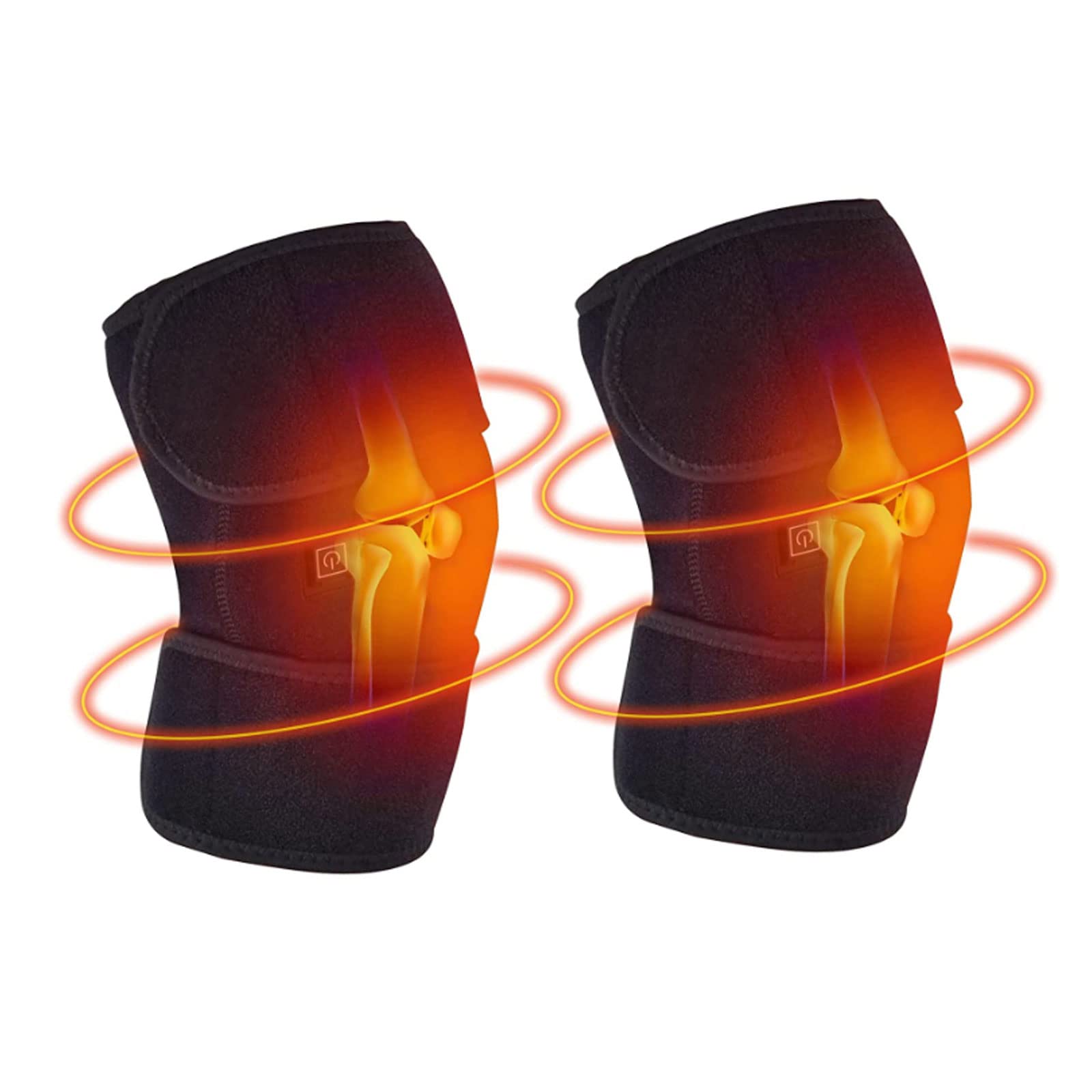 Zoreni Heated Knee Brace Wrap, Portable Knee Pad for Arthritis, Joint Soreness, Swelling, Cramps, Rheumatism, Knee Heating Pad Wrap for Knee Pain Relief(No Battery), Black