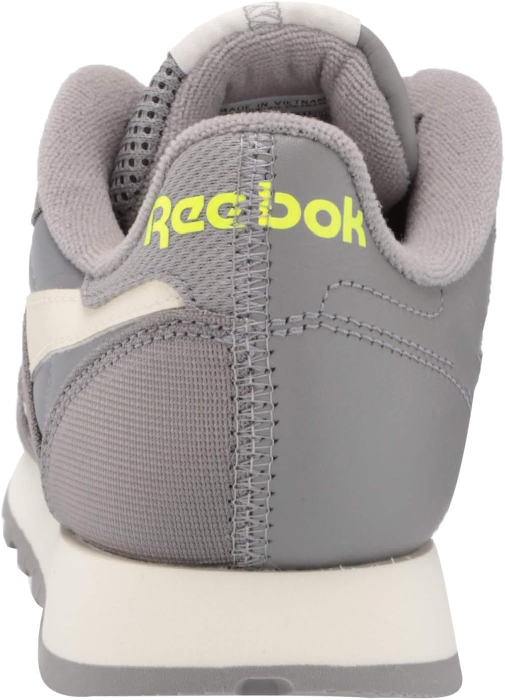 Reebok Unisex-Adult Classic Leather Sneaker 12 Women/10.5 Men Spacer Grey/Classic White/Yellow Flare