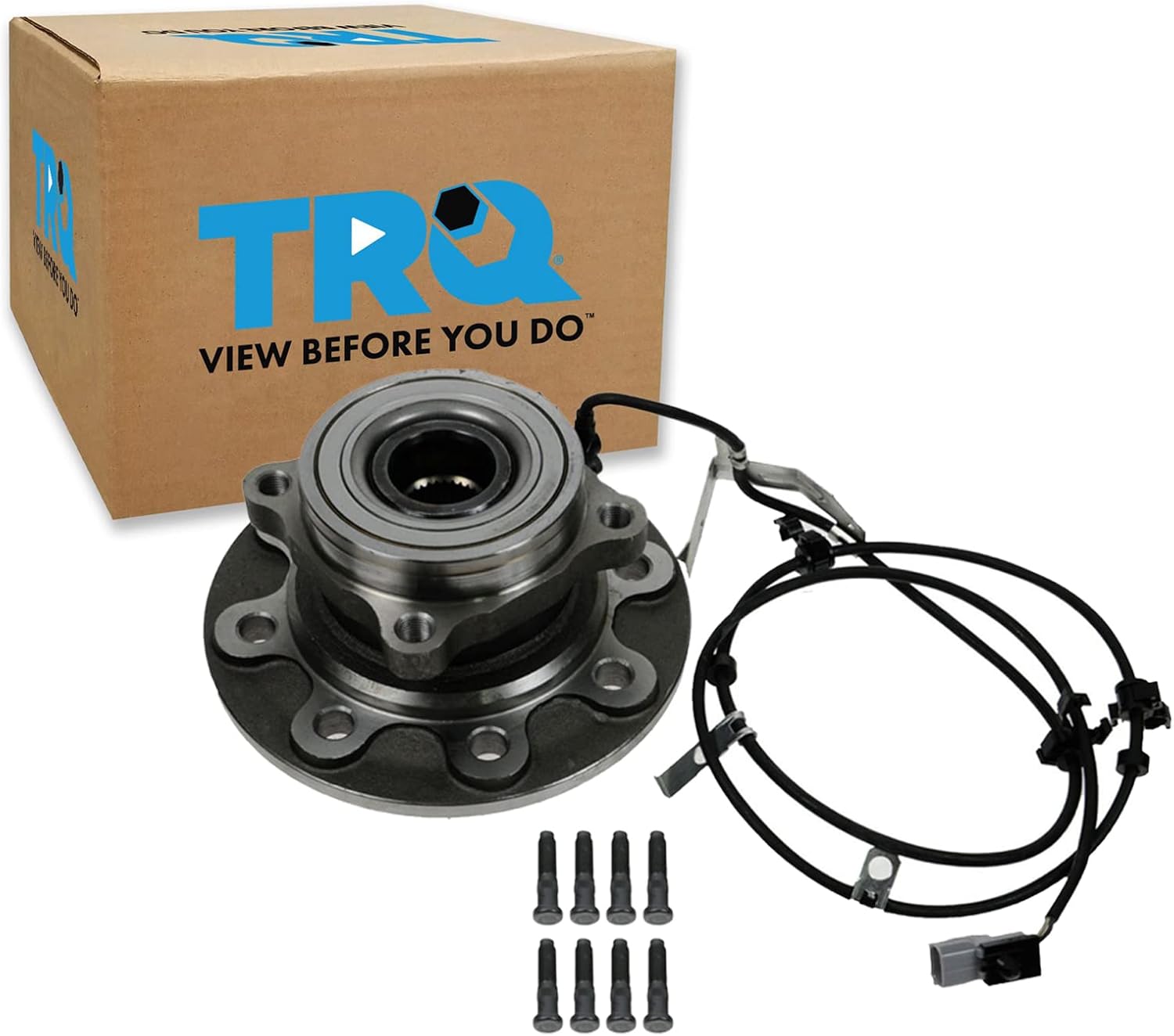 TRQ Front Wheel Bearing & Hub Assembly 4WD with ABS Sensor Compatible with 1998-1999 Dodge Ram 2500