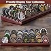 LIUYALO Challenge Coin Display, 6 Row Military Coin Holder Display Rack, Solid Wood Coin Rack Stand Holds 42 Coins with Deep Anti-Slip Grooves, Collector Display for Desk or Shelf - Image 2