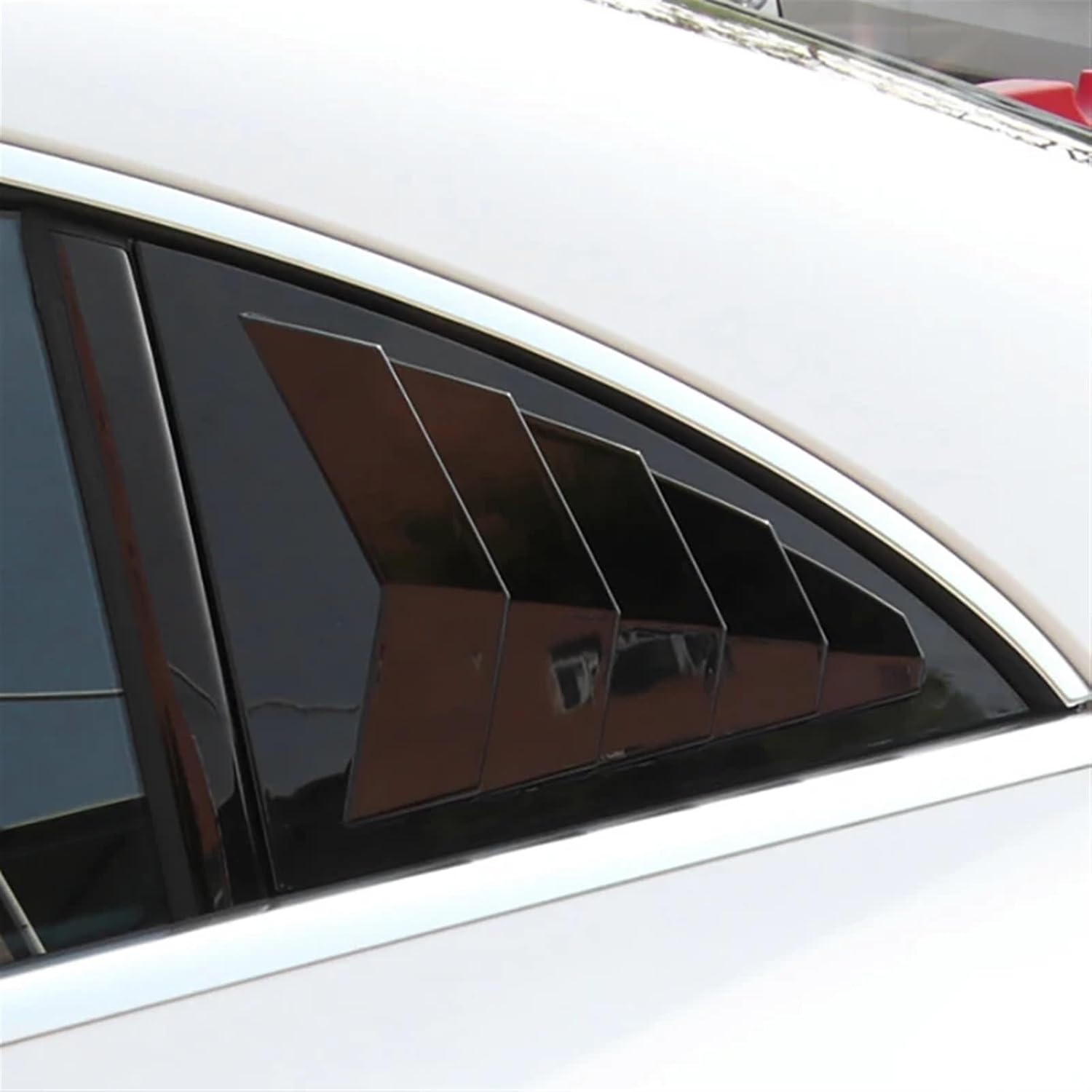 Rear Window Louver Shutter Cover Trim Compatible for Benz CLA C118 W118 CLA200 CLA45 2020-2021 Glossy Black