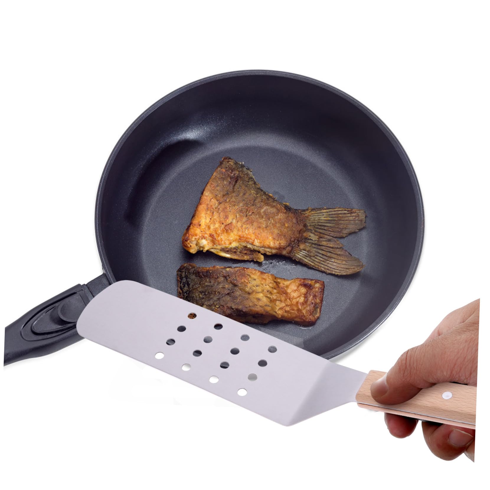 Toyvian Espátulas De Acero Inoxidable Para Pizza y Transferencia De Pasteles Mango De Madera, Juego De 5 Piezas, Resistente y Práctico, Accesorios De Cocina Para Hornear y Cocinar