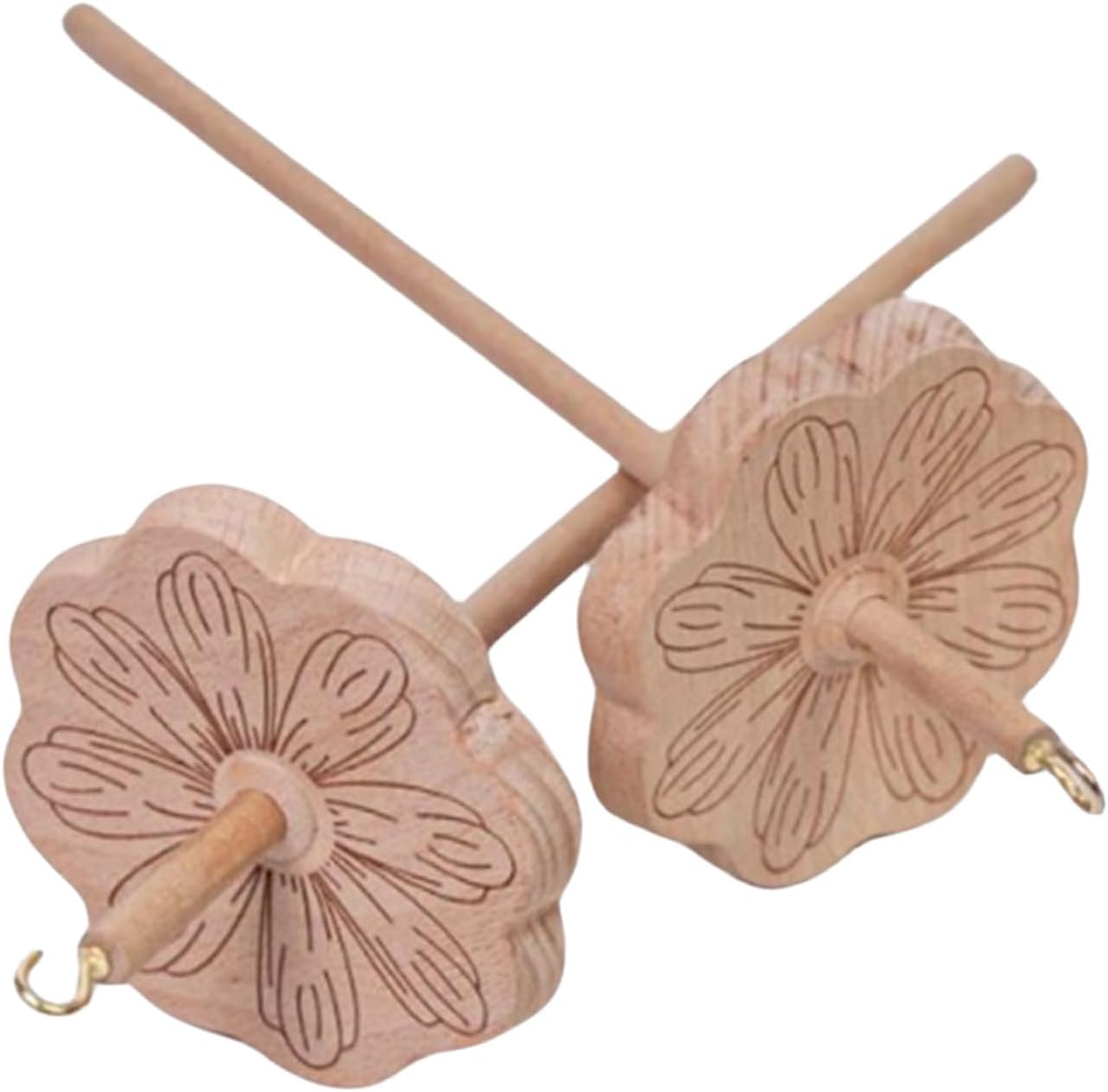 2Pcs Spindle Top Whorl Yarn Spinner Wheel Wood Spindle Top Whorl Yarn Spinner Wheel Tool for Enthusiasts Knitting Accessories