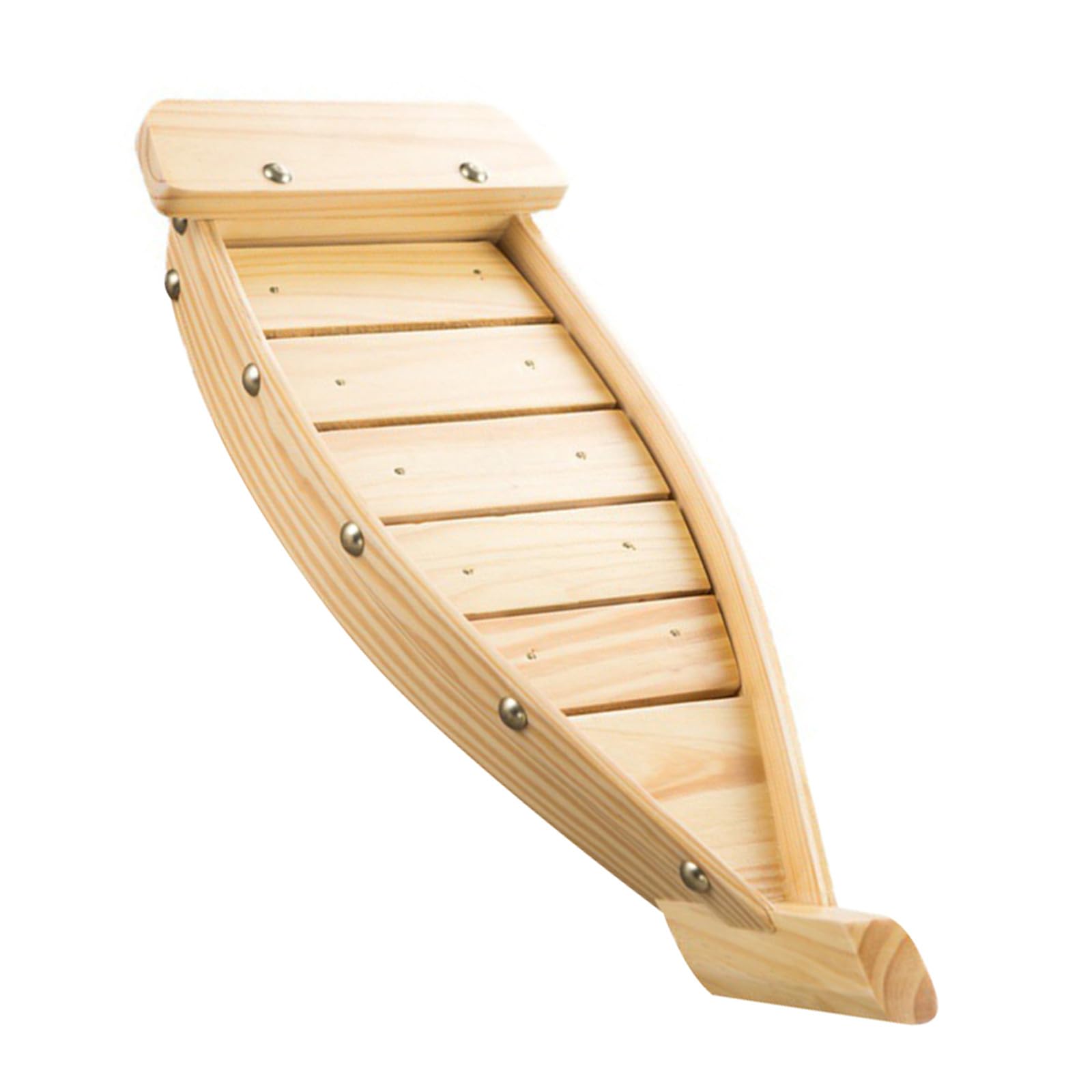 SHINEOFI Bateau à Sushis en Bois Beige pour Service de Sushis et Porte-Sashimi Effet Décoratif, Plateau de Présentation pour Restaurants Japonerie