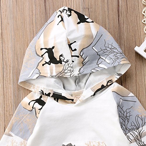 2Pcs Baby Boys Hoodie Tops Pants Set Dinosaur Deer Print Sweatsuit Fall Winter Outfits3