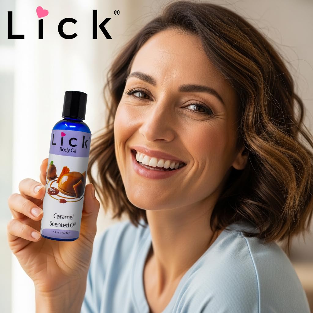 LICK Caramel Scented Body Oil - Luxurious Hydrating Oil for Radiant Skin, Enriched with Natural Castor, Almond, Jojoba Oils, Vitamin E. Ideal for Women, Daily Care 4 fl oz. - Image 3