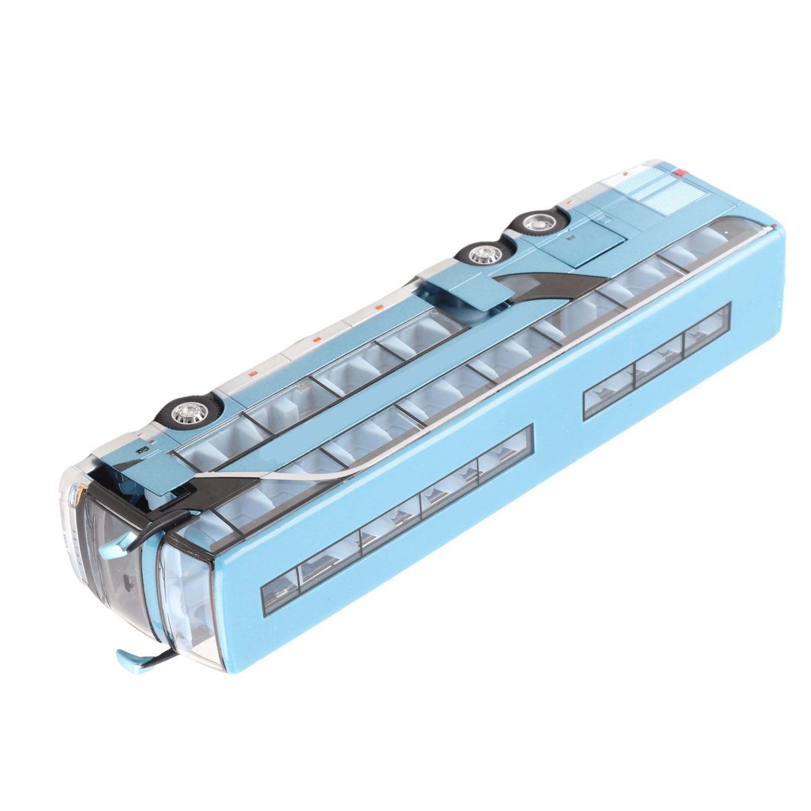 Acouto Elektrisch Spielzeugauto Spielzeugbus Stadtbus Maßstab 1:32 Aluminium Doppeldeckerbus-Modell Bus Spielzeug mit Licht und Musik für Kinder, Geschenkidee (Blau)