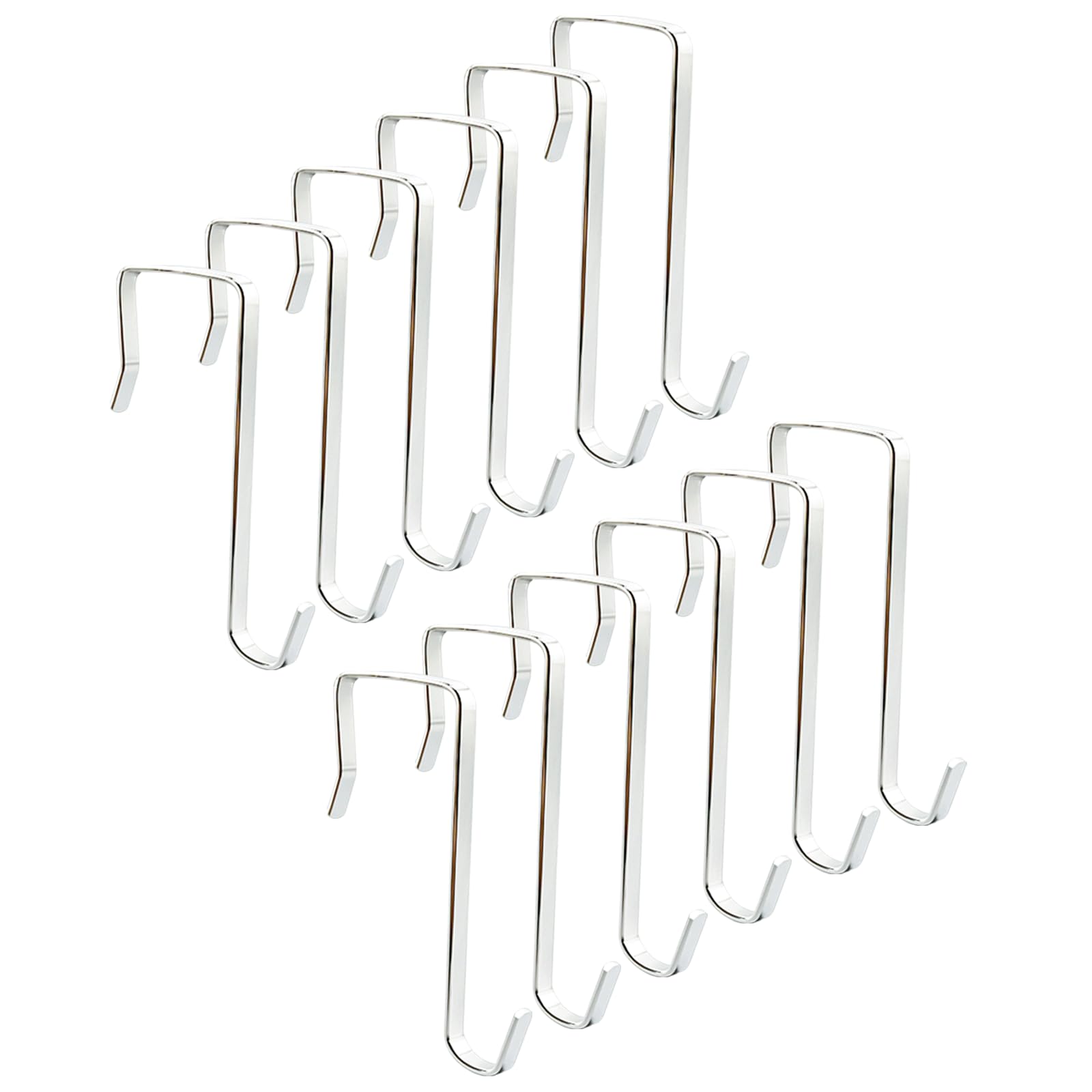ANBSHUN 12 Pack Over The Door Metal Hook Hanger - Fits Interior Doors 1.45" Over The Door Towel Racks for Bathroom,Kitchen Hanging Clothes, Towels,