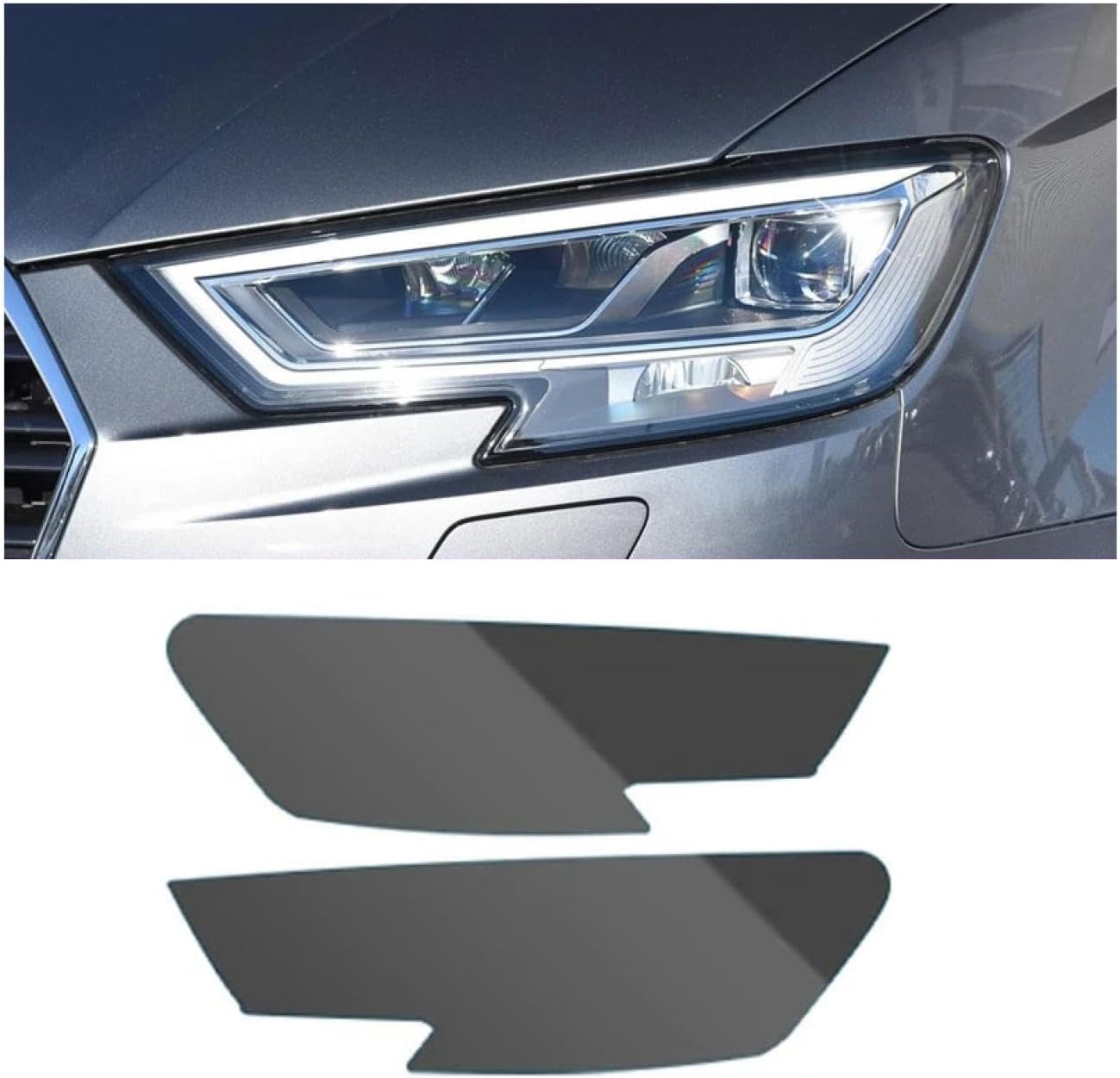 SamLng Car Front Light Film for A3 2017~2019 Light Controlled Car Front Headlamp Protection Film TPU Color Changing Car Headlight Film TPU Lamp Film Car Headlight Film