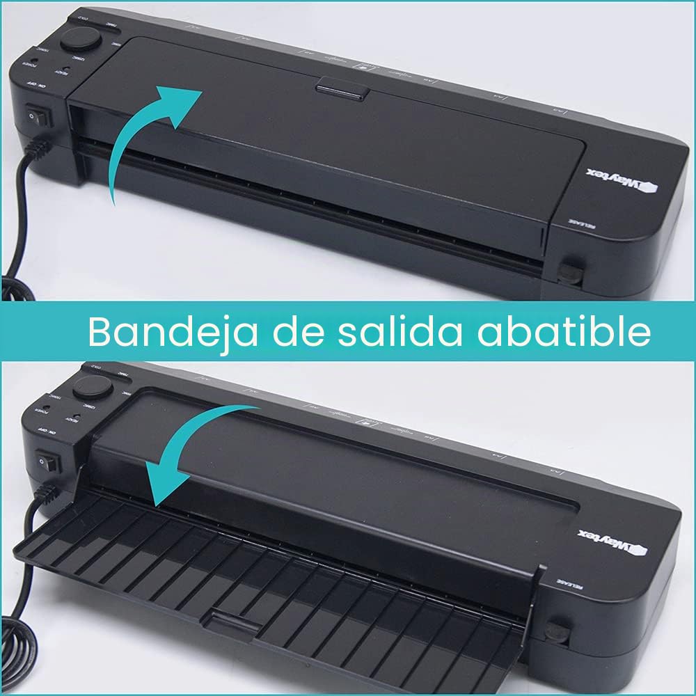 Plastificadora A3 A4 A5 A6 A7 Pro Ultra rápida en caliente y fría hasta 2 x 150 micras Temperatura ajustable para uso profesional intensivo Pack con 200 fundas A4