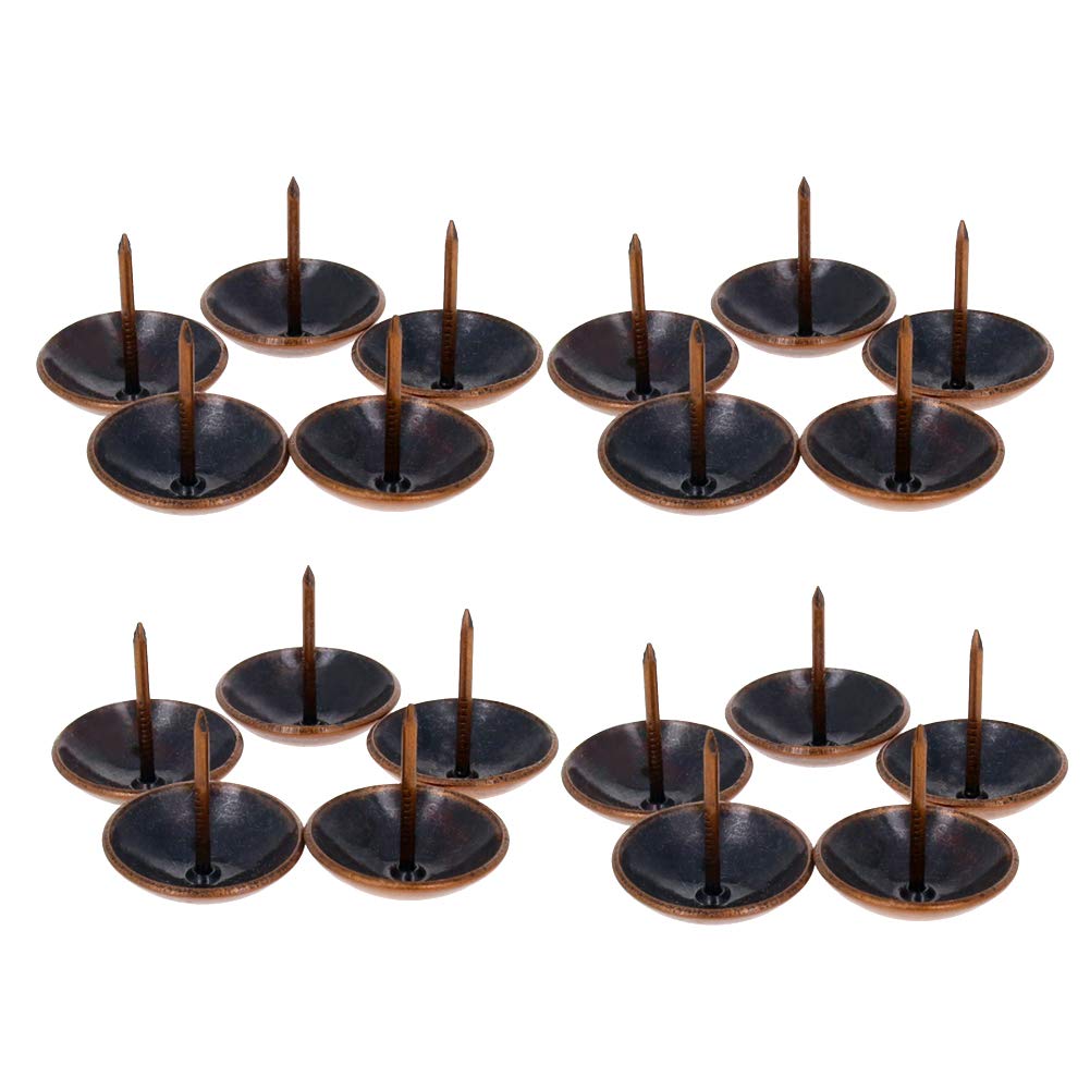 MroMax 40Pcs Upholstery Nails Tacks - 0.98" Head, Iron Red Copper Tone For Furniture Decor - View #7